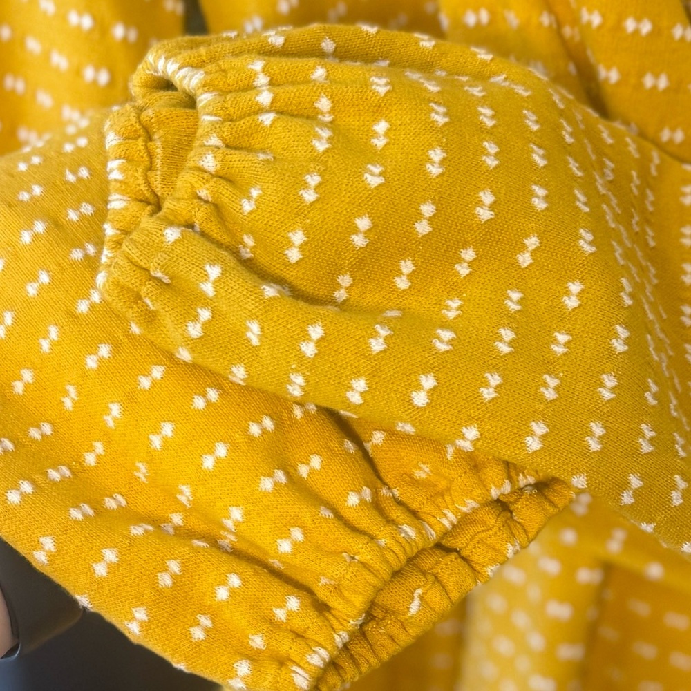 MAEVE by Anthropologie Malta Wrap Dress Mustard Yellow Dot Belted Size M - Picture 12 of 13